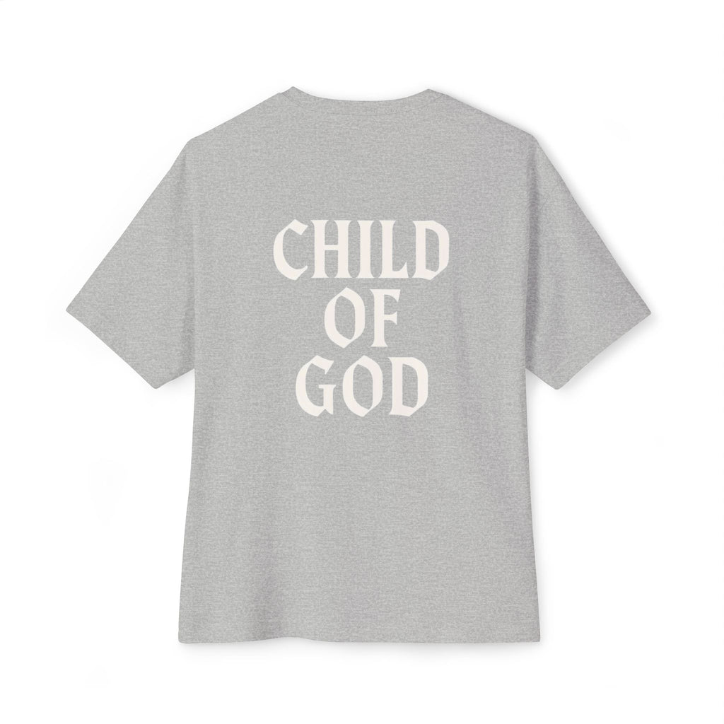 Child of God Oversized Tee — Minimal Front Logo, Bold Back Scripture T-Shirt